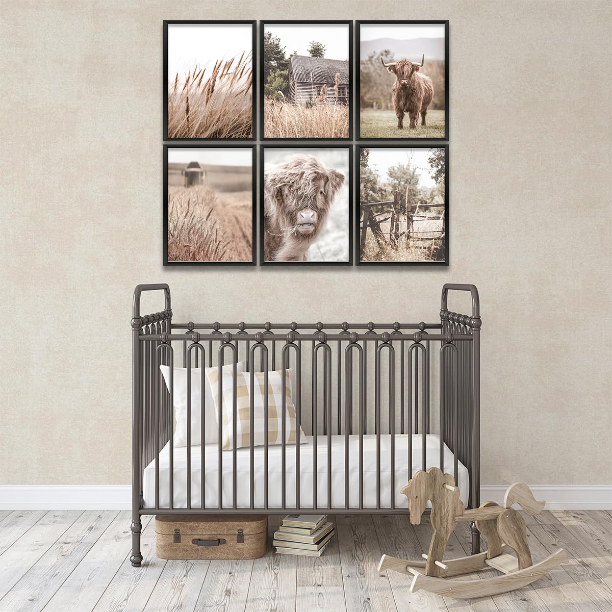 Vintage Farm Cow Wall Art - Rustic Western Prints -6