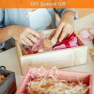 Amazon.co.jp: 未仕上げ木製ディスプレイボックス蝶番蓋付き、3.5 