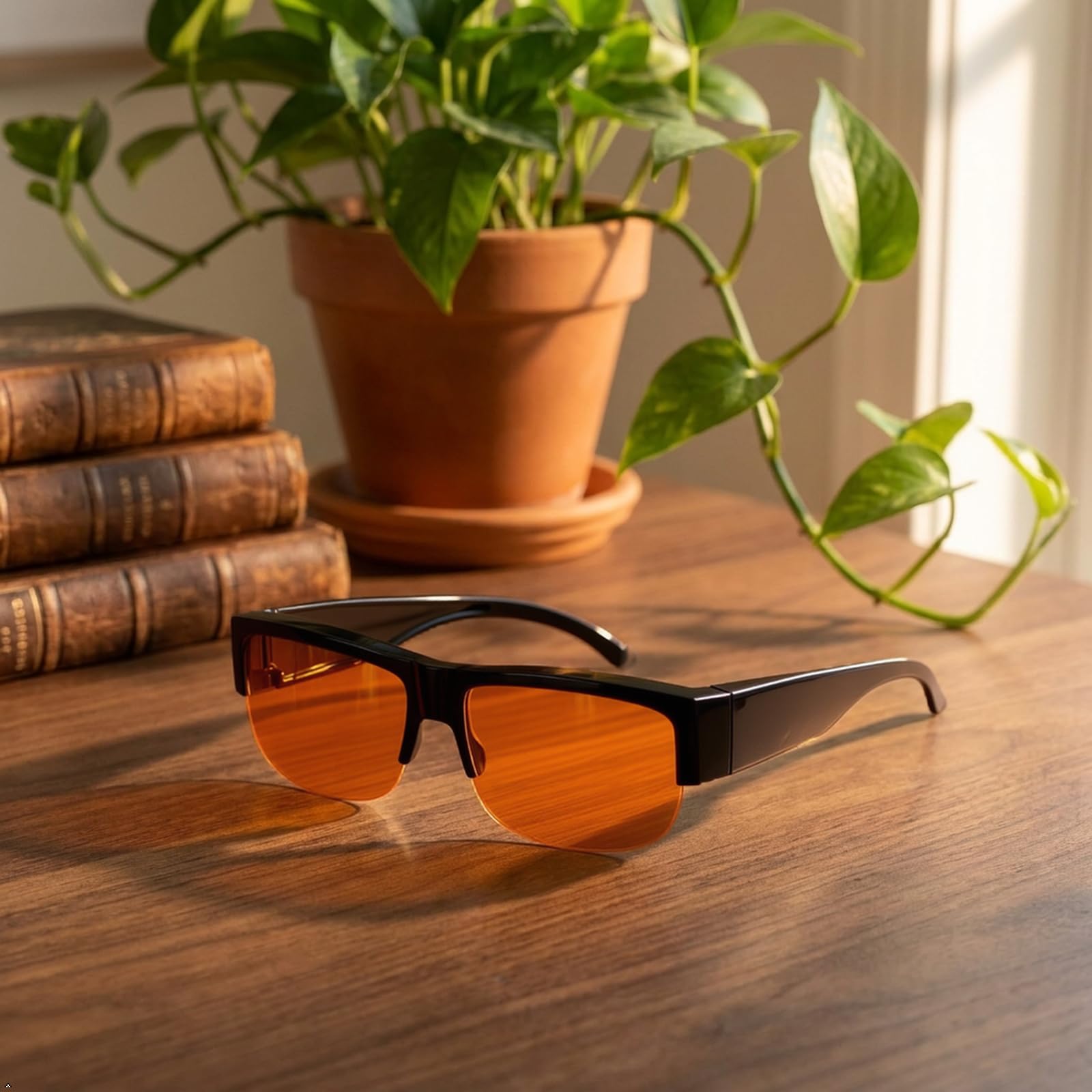 Eyekepper Anti Luz Azul Gafas de Lectura Gafas de ordenador Gafas de seguridad con lente naranja Gafas de protección Media Montura - Negro
