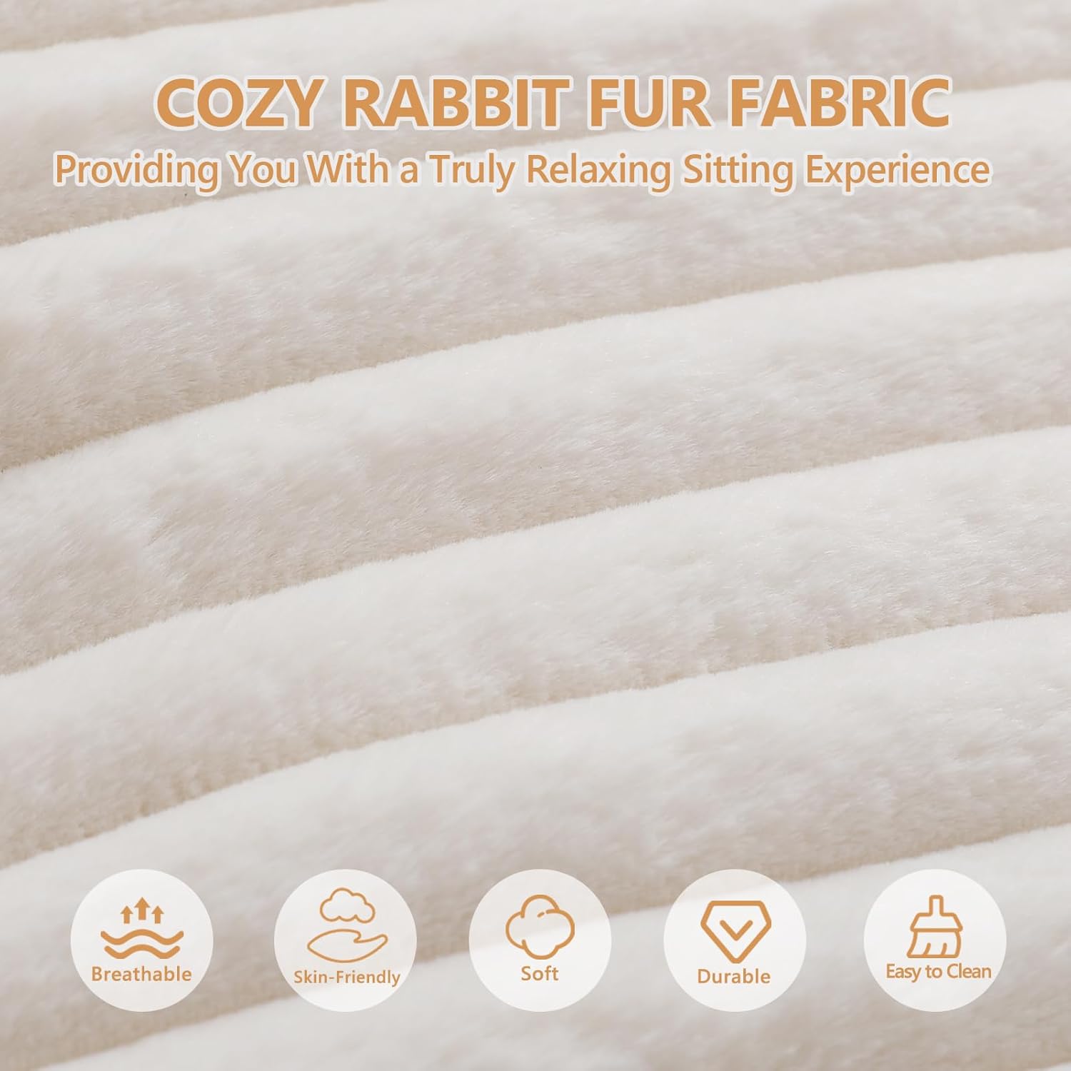 Giant Bean Bag Lounger Sofa with Pillow, Large Beanbag Chair for Adults, Oversized Comfy Beanbag Lazy Floor Sofa, Bean Bag Couch with Memory Foam Filled for Living Room, Bedroom, White - Image 6