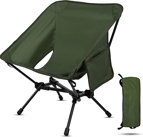 Silla de camping ligera, silla plegable portátil, silla de camping compacta con bolsa de transporte para campamento al aire libre, senderismo,