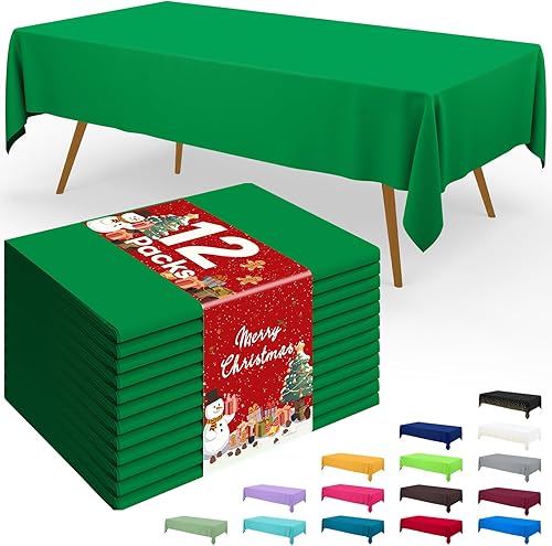 Miniatura 88 de Smiry - Juego de 6 manteles desechables, manteles rectangulares impermeables de 54 x 108 pulgadas para fiestas, mantel de plástico decorativo, a