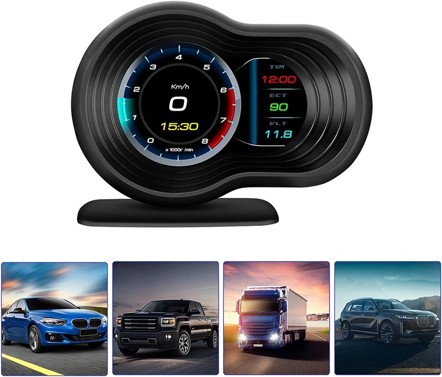 Car HUD OBD2 Auto On-board Computer Speed Monitoring With Acceleration Turbo Alarm Head Up Display Digital Guage Car Accessories