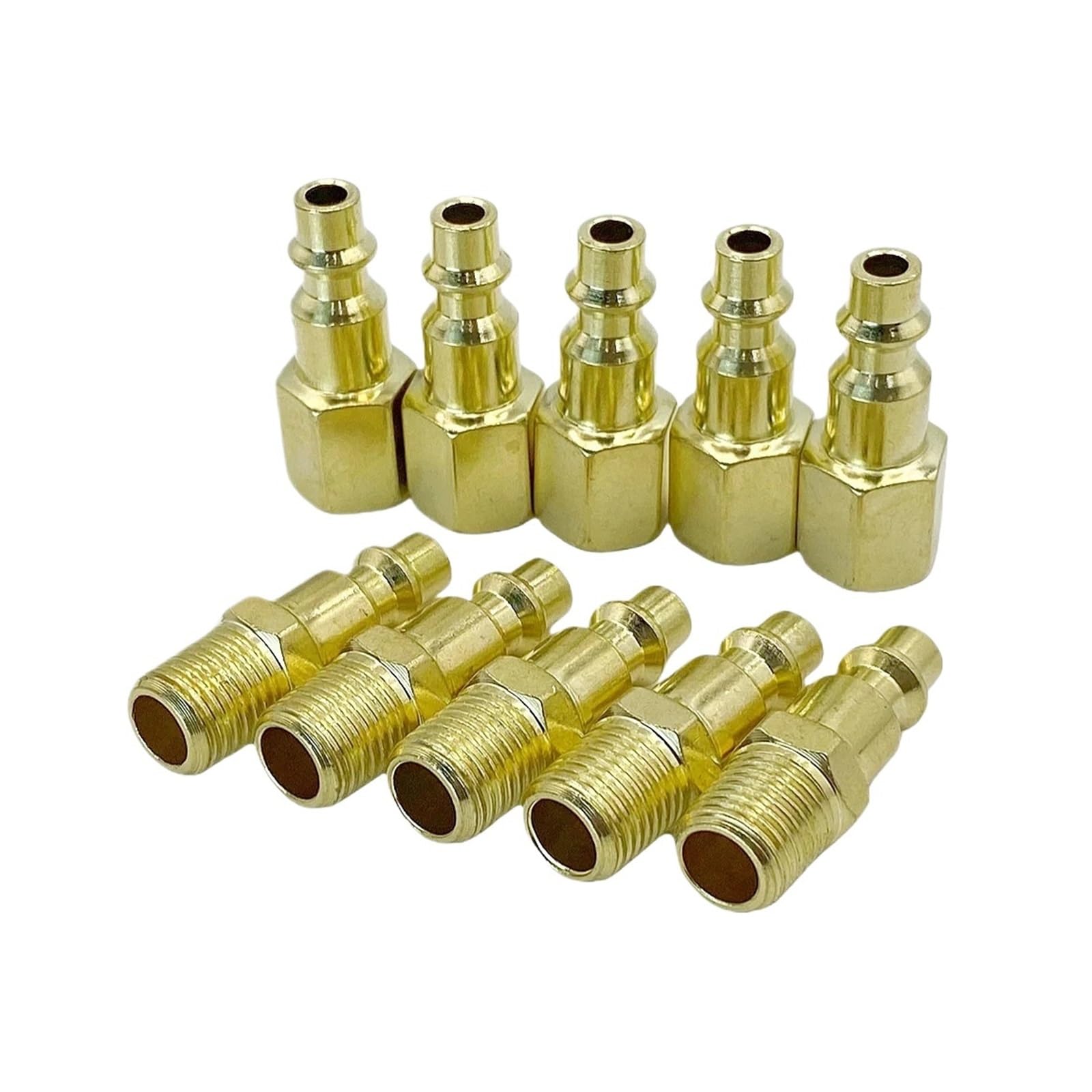 Xiaoshitou Men's 5 Pcs Thread 5 Pcs 1/4" Npt Hose Pneumatic Fitting Coupler For Air Compressor(5 Pcs Thread)
