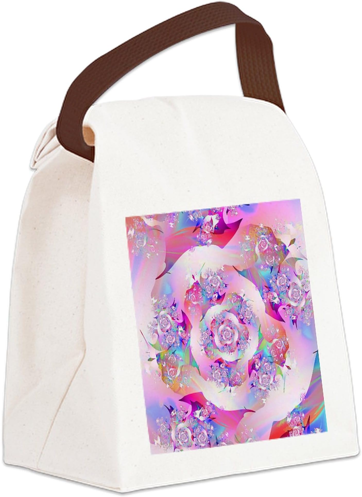 CafePress First Rose Floral Canvas Lunch Bag with Strap Handle