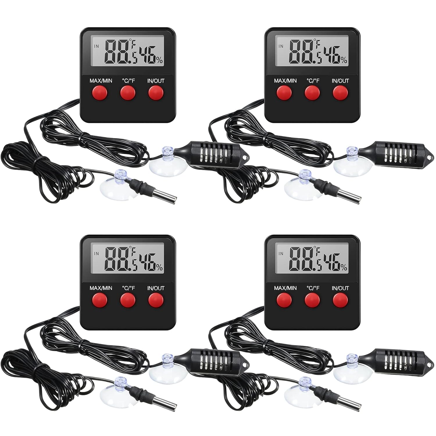 Weewooday Reptile Thermometer and Humidity Gauge Reptile Terrarium