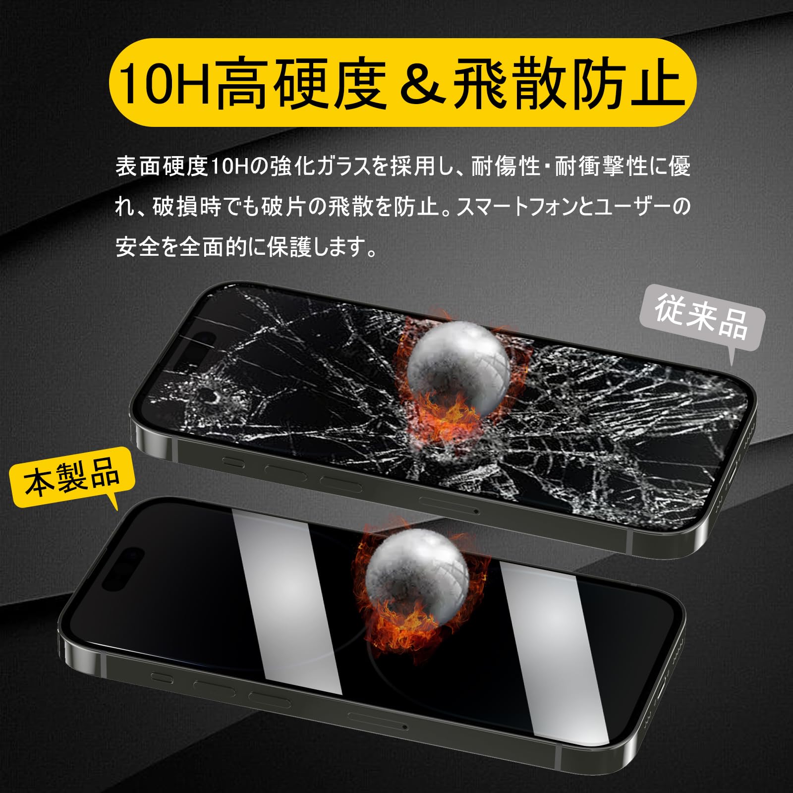 Amazon | 【2枚セット】iPhone 15 用の 覗き見防止 フィルム 180度 い