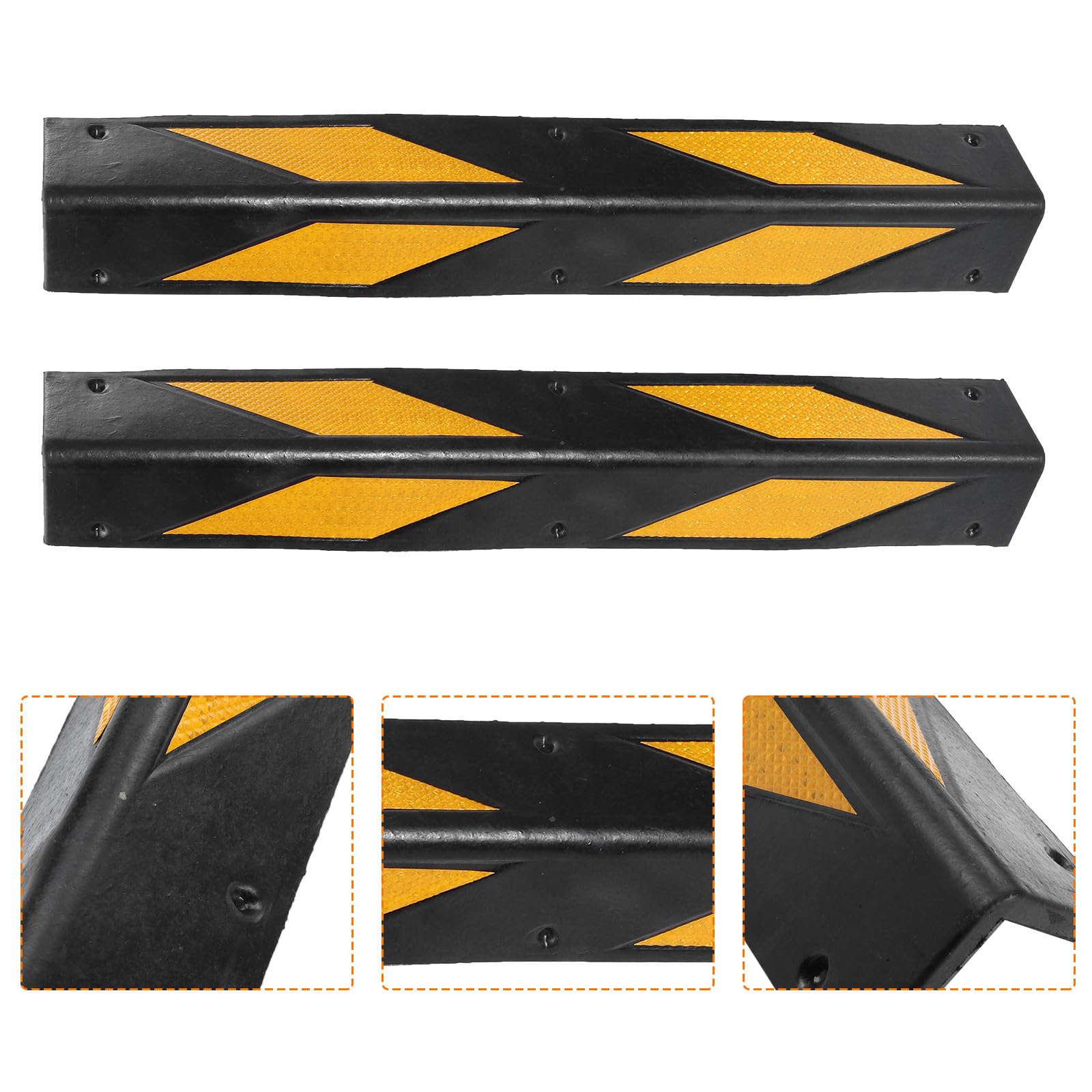 Yardwe Esquinas de Goma y Alta Visibilidad para Esquinas de Goma Negro Pilares Protector Absorción de Impactos 2piezas y Puertas de Coche para Almacenes y Zonas Tráfico