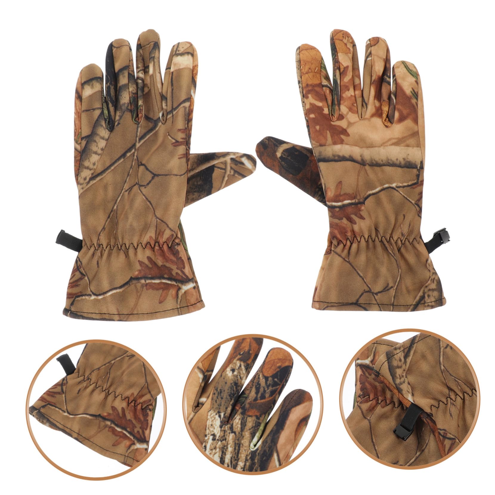 ABOOFAN Guantes de Caza Camuflaje Impermeables Cálidos con Forro Polar Guantes de Dedo Completo para Invierno para Caza Ciclismo y Esquí Talla XL