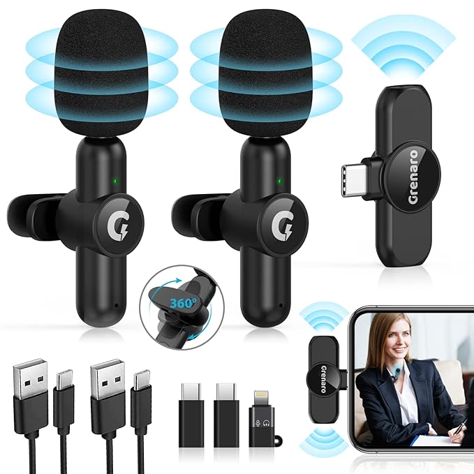GRENARO Wireless Microphone for iOS and TypeC Devices, Noise