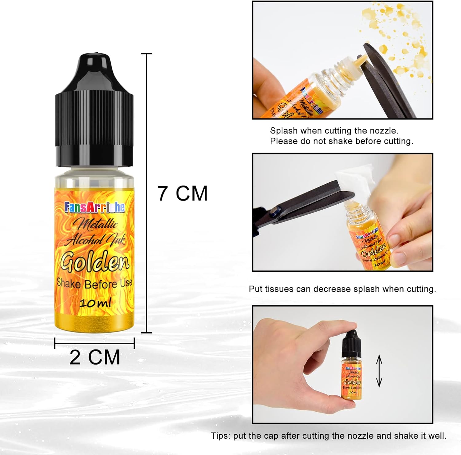 Alcohol Ink Set - 24 Vivid Colors, Concentrated Alcohol-Based Ink, Epoxy Resin Paint with Metallic Color Dye for Resin Coasters, Acrylic Painting, Tumbler Making,10ml Each