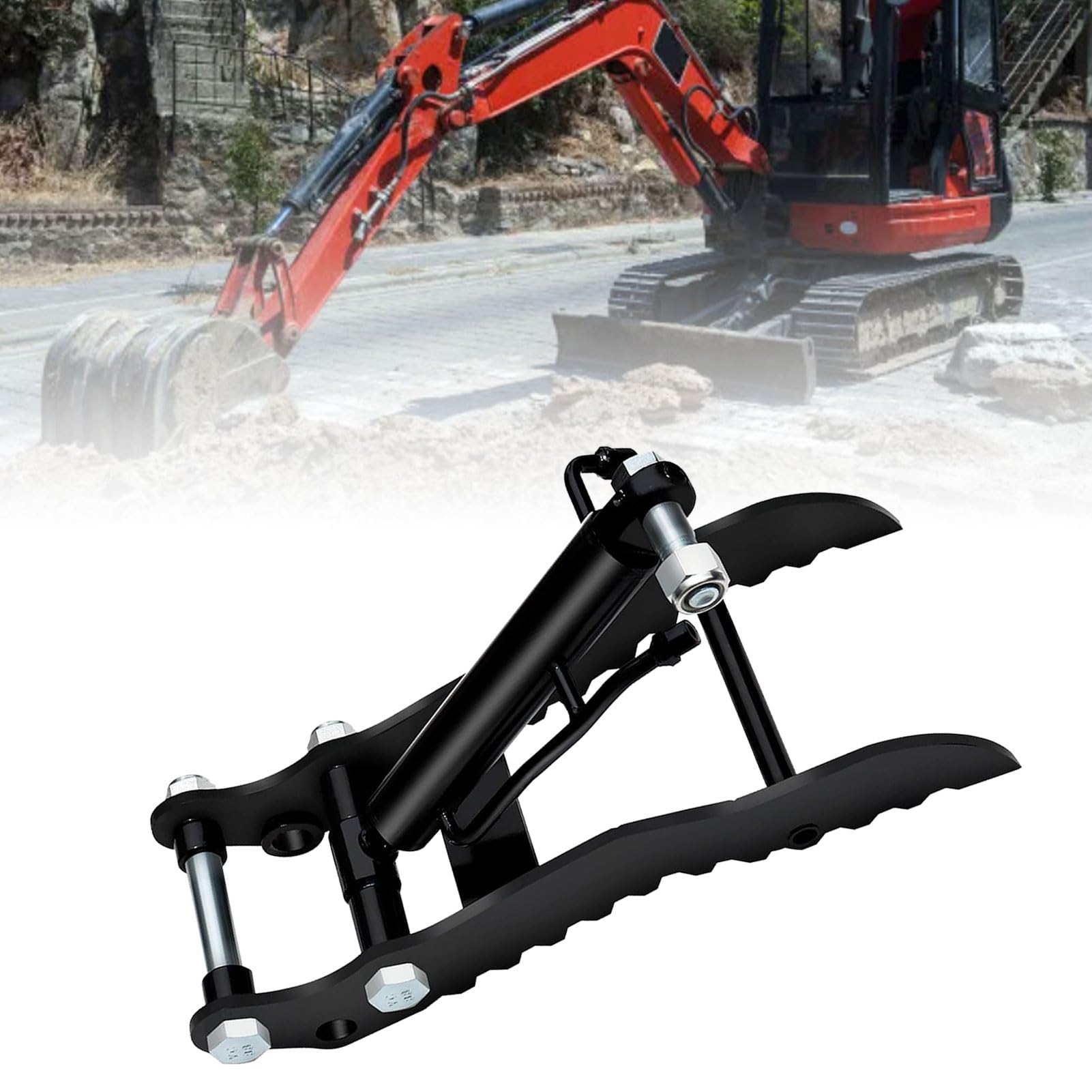 Clip per Pollice per Mini Escavatore, Clip per Pollice per Mini Escavatore Idraulico in Acciaio Mn a Foro Singolo con Tubo Flessibile M14 2 Pezzi per Edilizia, Giardinaggio e