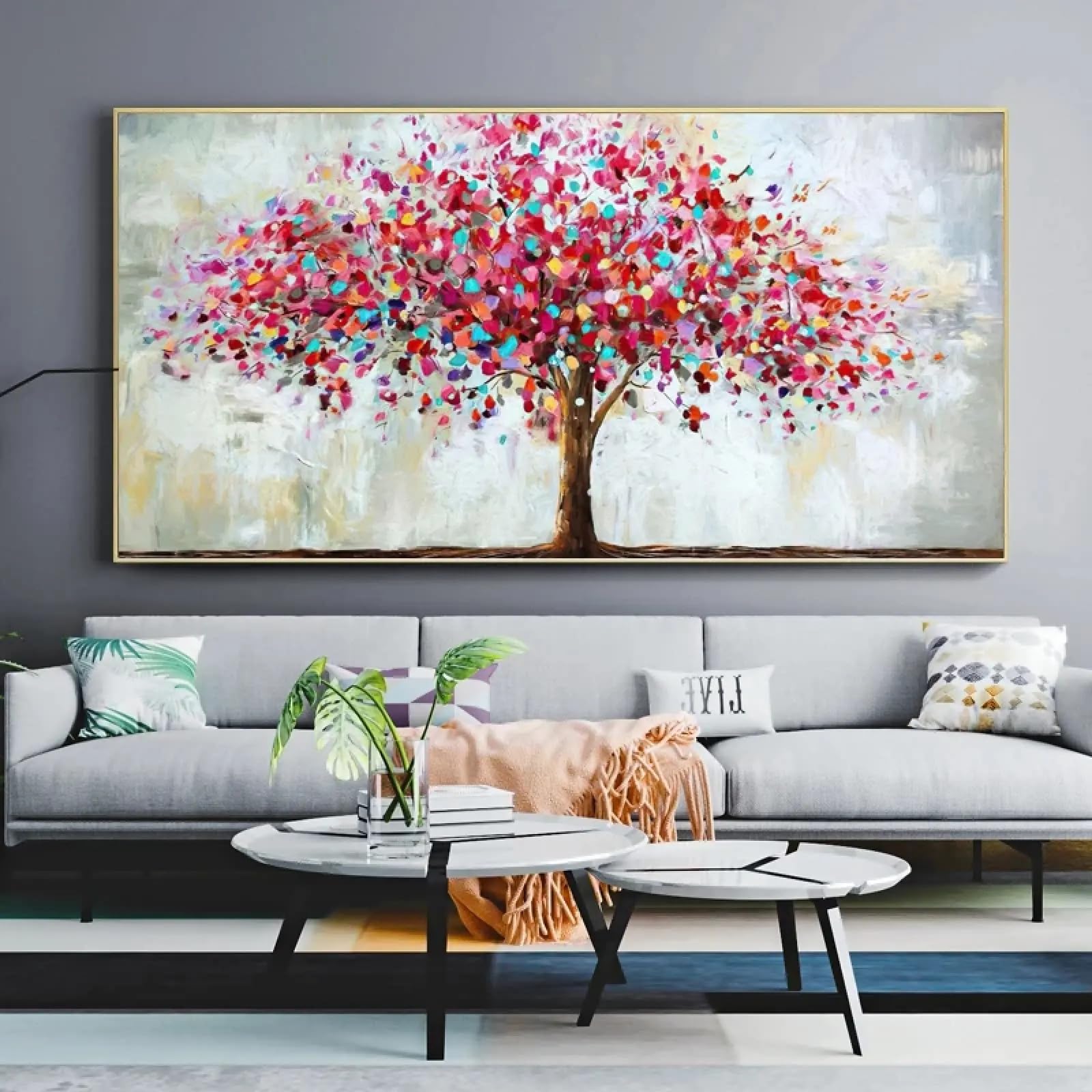 Décoration intérieur moderne toile paysage floral pour mur vide - 8