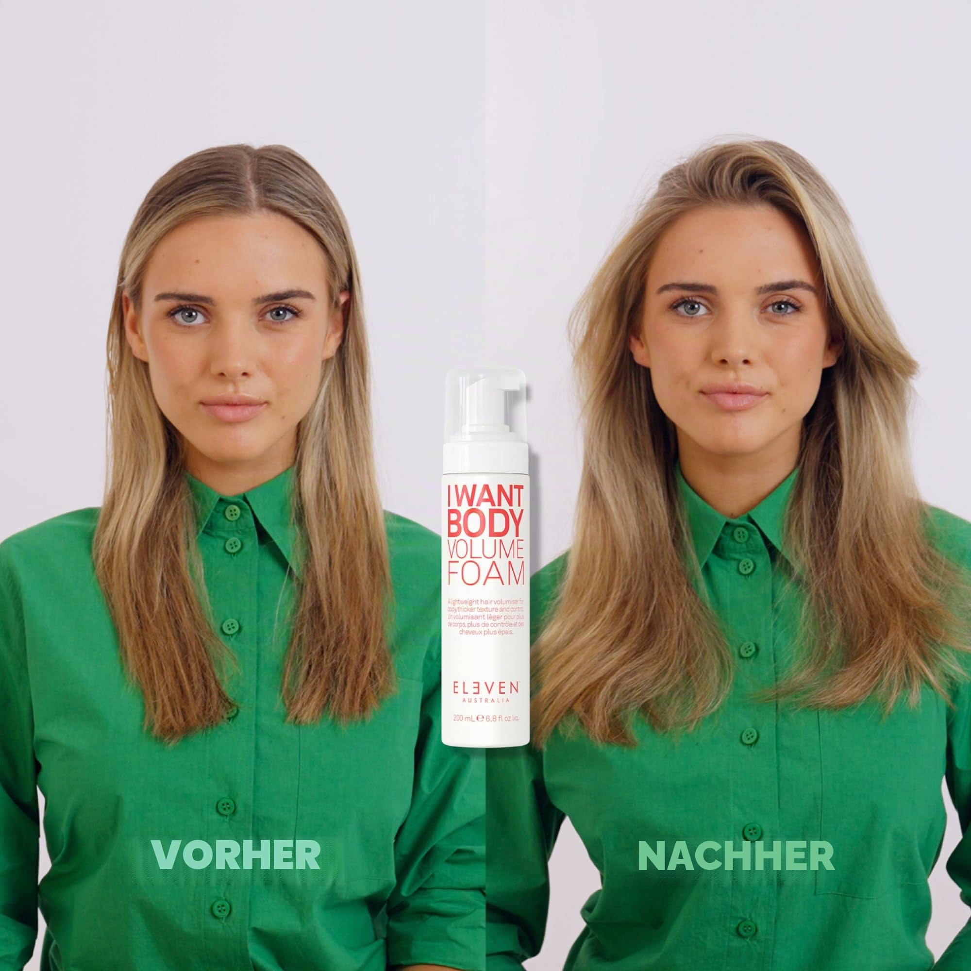 ELEVEN AUSTRALIA I Want Body Volume Foam für feines Haar, 200ml | Der perfekte Pre-Styler für feines Haar und mehr Volumen