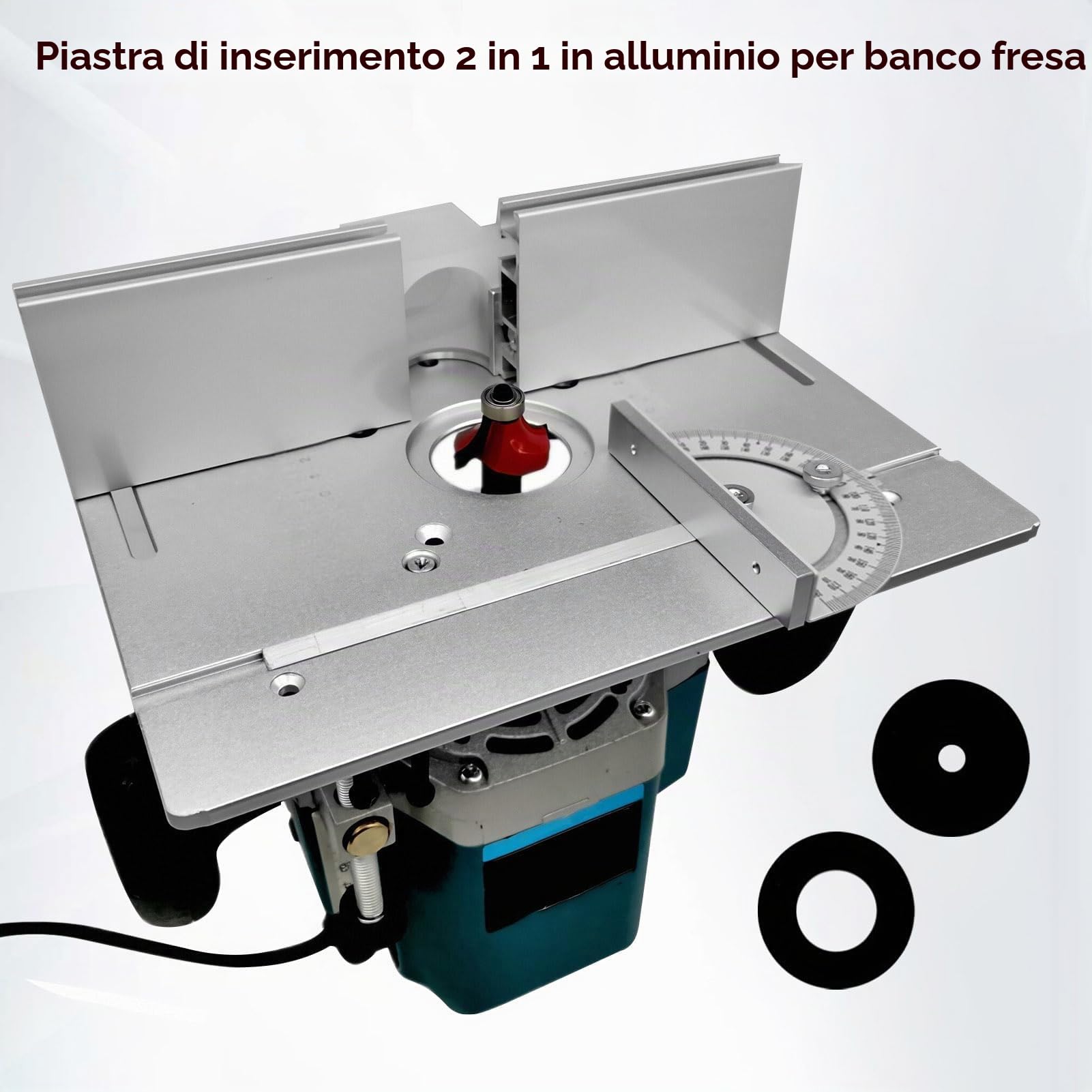 Piastra di inserimento per tavolo fresatrice, 2 in 1 piano ribaltabile da banco per lavorazione del legno per fresatrice/rifilatrice elettrica