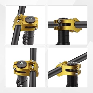 Bike Stem 22.2mm Short Aluminum Alloy Short Bar Stem 40mm for kids mtb E-bike BMX Pit bike Ridstar Q20 (Gold)