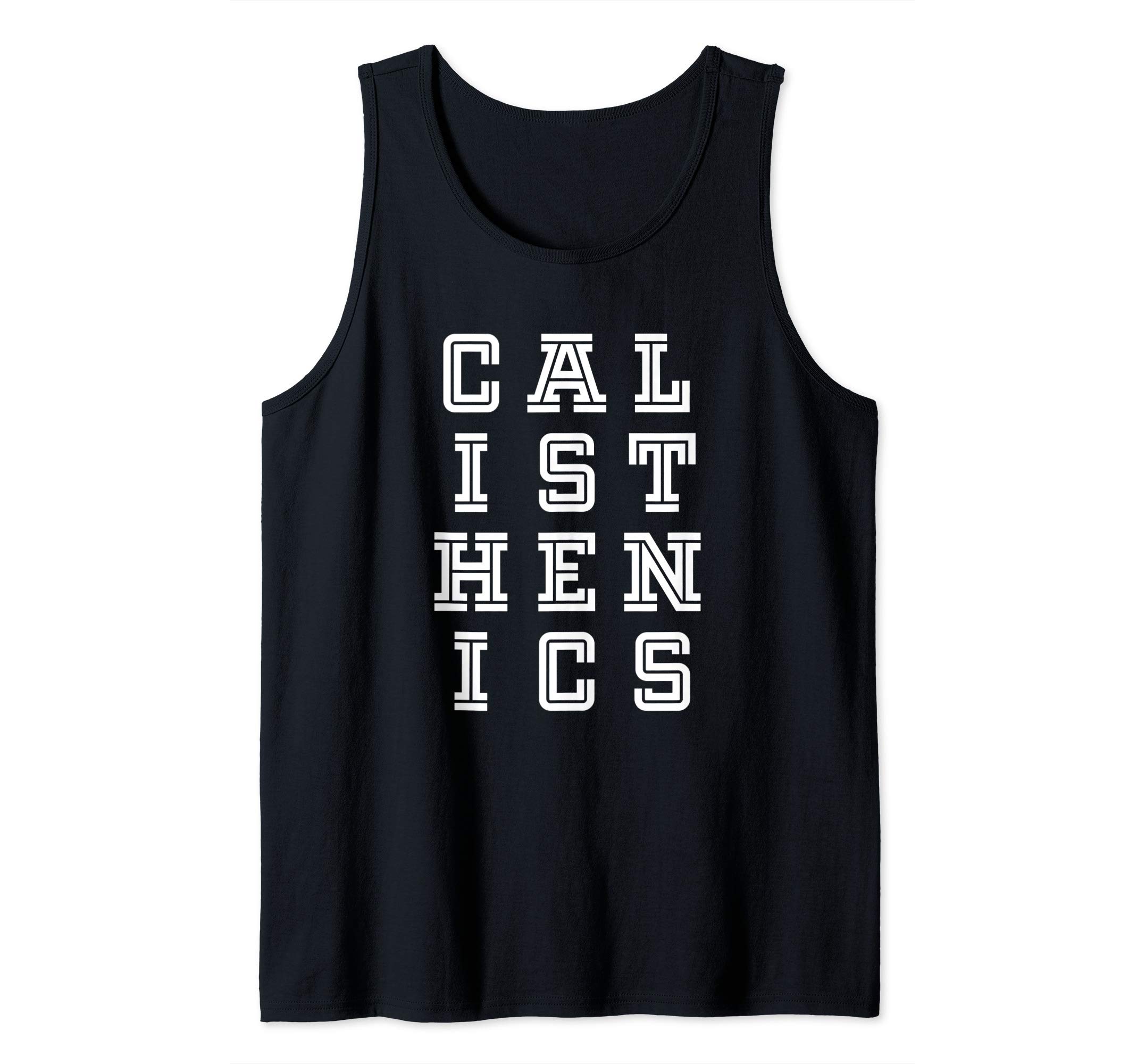 Calisthenics Cobalt Blue Vertical Text Design for Fit People Tank Top