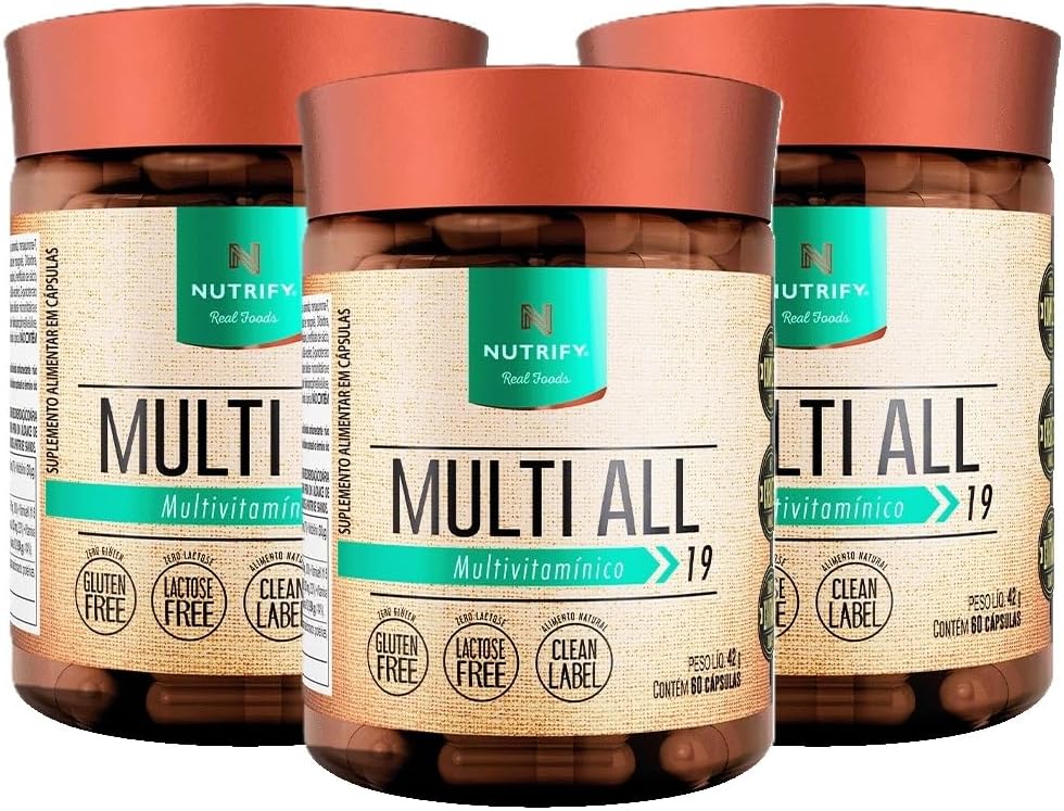 Kit 3 Multi All Multivitamínico Nutrify 60 Cápsulas