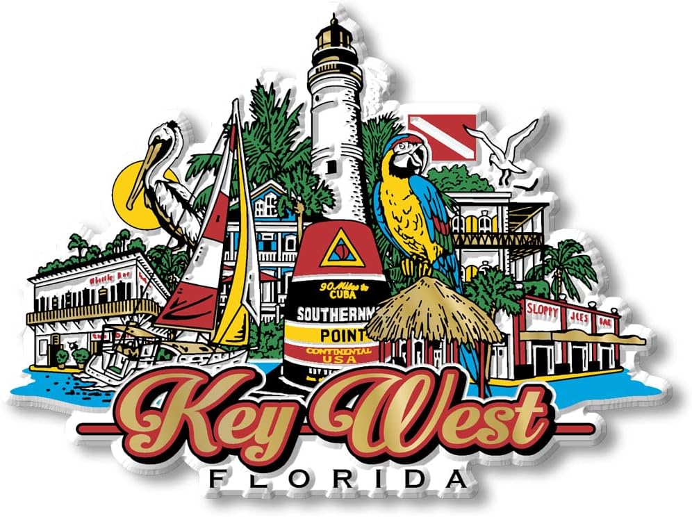 Button Sammeln & Seltenes Southernmost Point Key West Florida Souvenir Kühlschra