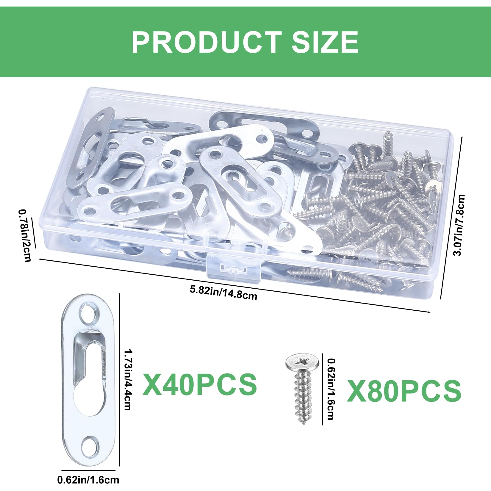 qxayxa 40 Pcs Keyhole Hangers, Picture Hangers, Metal Keyhole Hanging Plates - Image 2