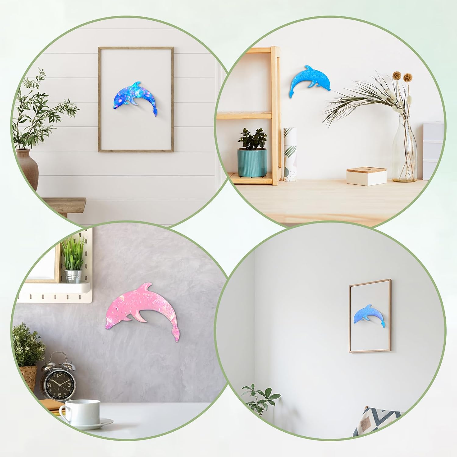 Dolphin Resin Molds, 3D Animal Silicone Molds, Lifelike Large Animal Epoxy Resin Crafts - Reusable, Flexible, Non-Stick, DIY Craft for Home Wall Desktop Decor, Candle & Soap Making