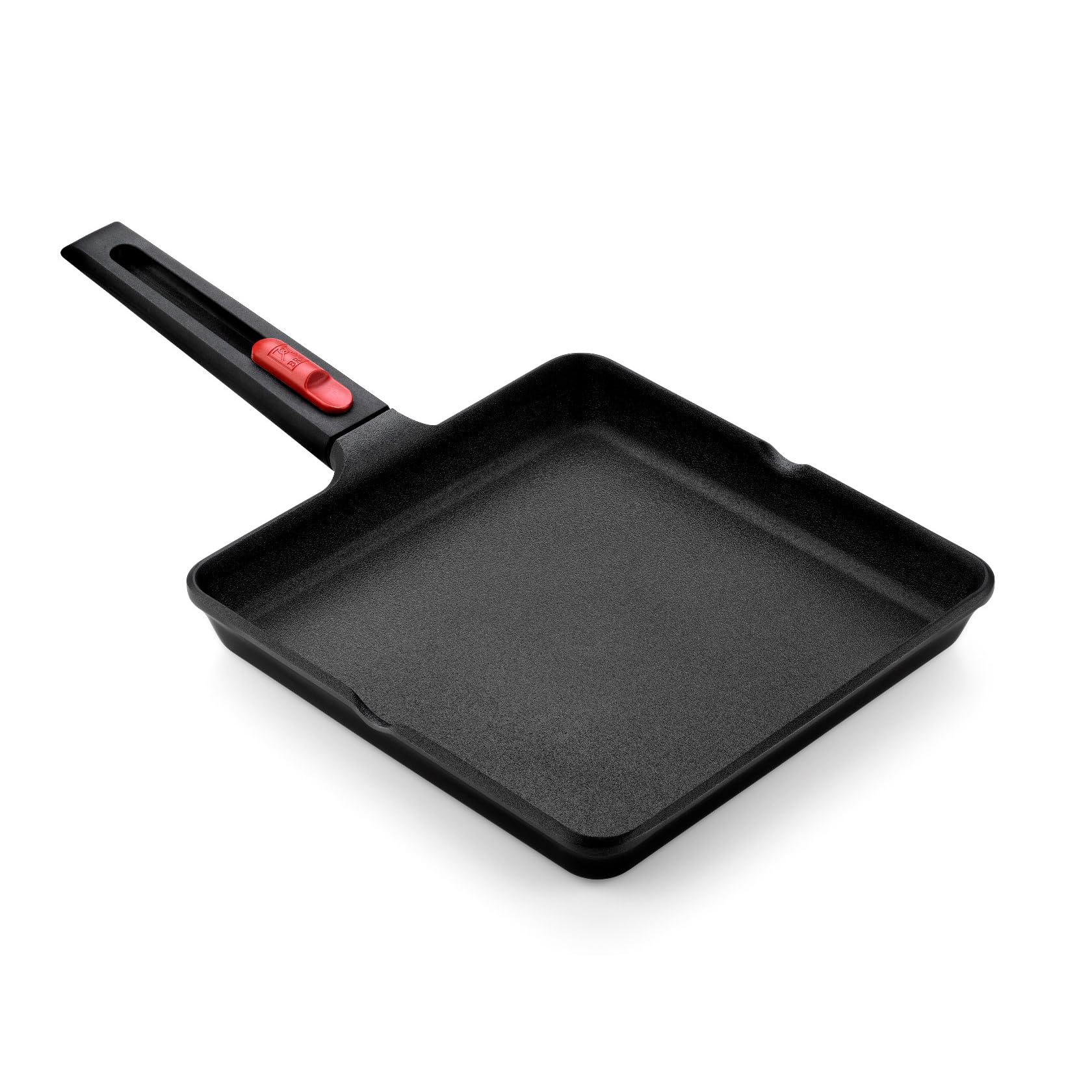 Bra Black Infinity Non Stick Aluminium Grill Pan - Non-Ribbed (22Cm). Induction Pans Non Stick With Detachable Handle. Grill Pan For Induction Hob, Griddle Pan Teflon Pan.