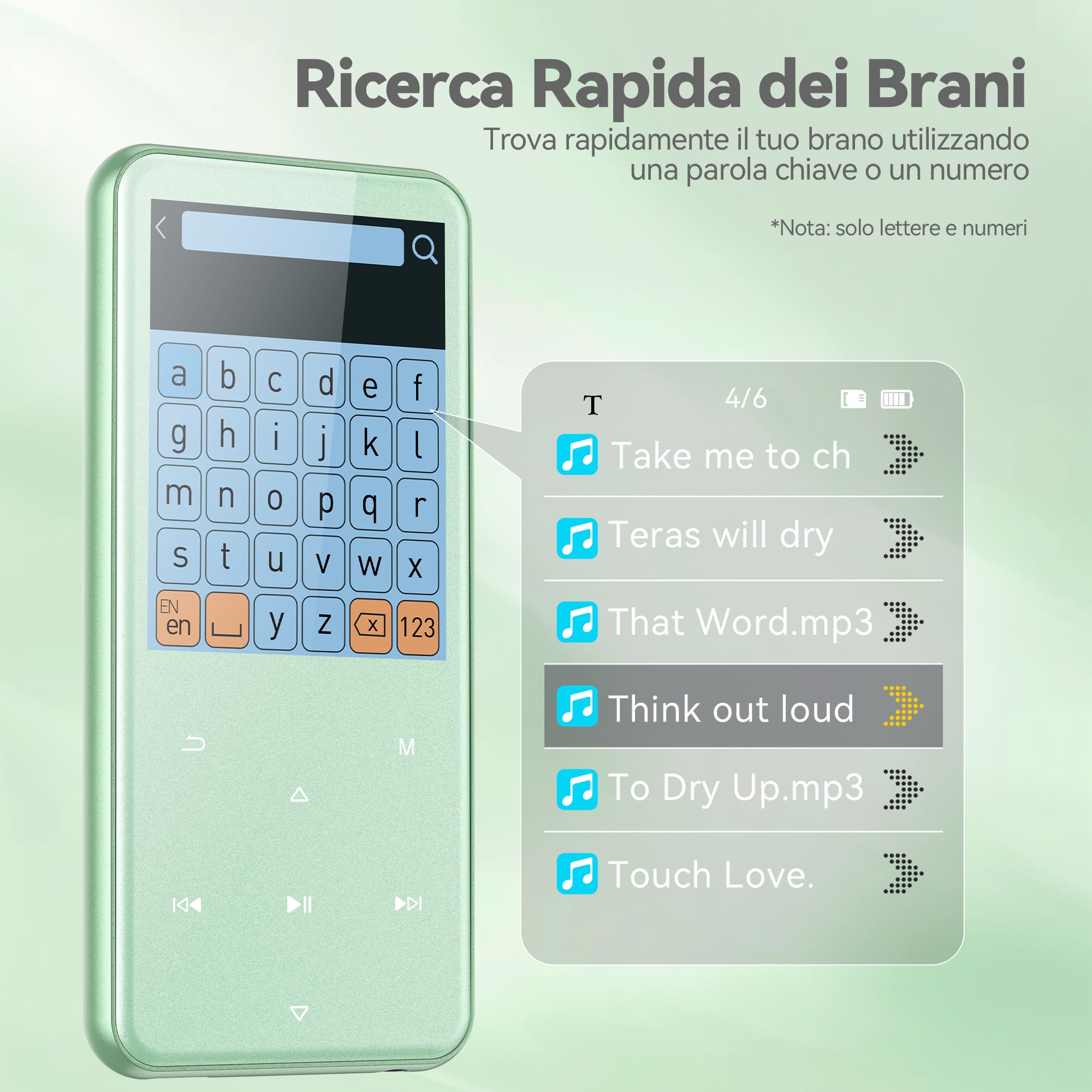AGPTEK Lettore MP3 Bluetooth 5.3, Lettore Musicale da 64 GB in Metallo, Schermo da 2,4", Qualità Sonora HiFi, MP4 con Pulsanti Touch, Altoparlante, Radio FM, Registratore, 60 Ore di Musica, Verde