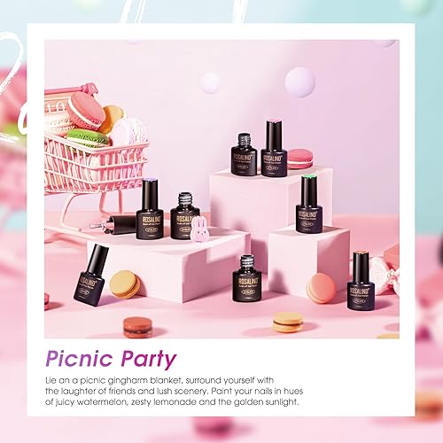 Miniatura 48 de ROSALIND Juego de esmaltes de uñas de gel color marrón nude, 12 colores blanco, nude marrón, esmalte de gel clásico para regalo de arte de uñas 12