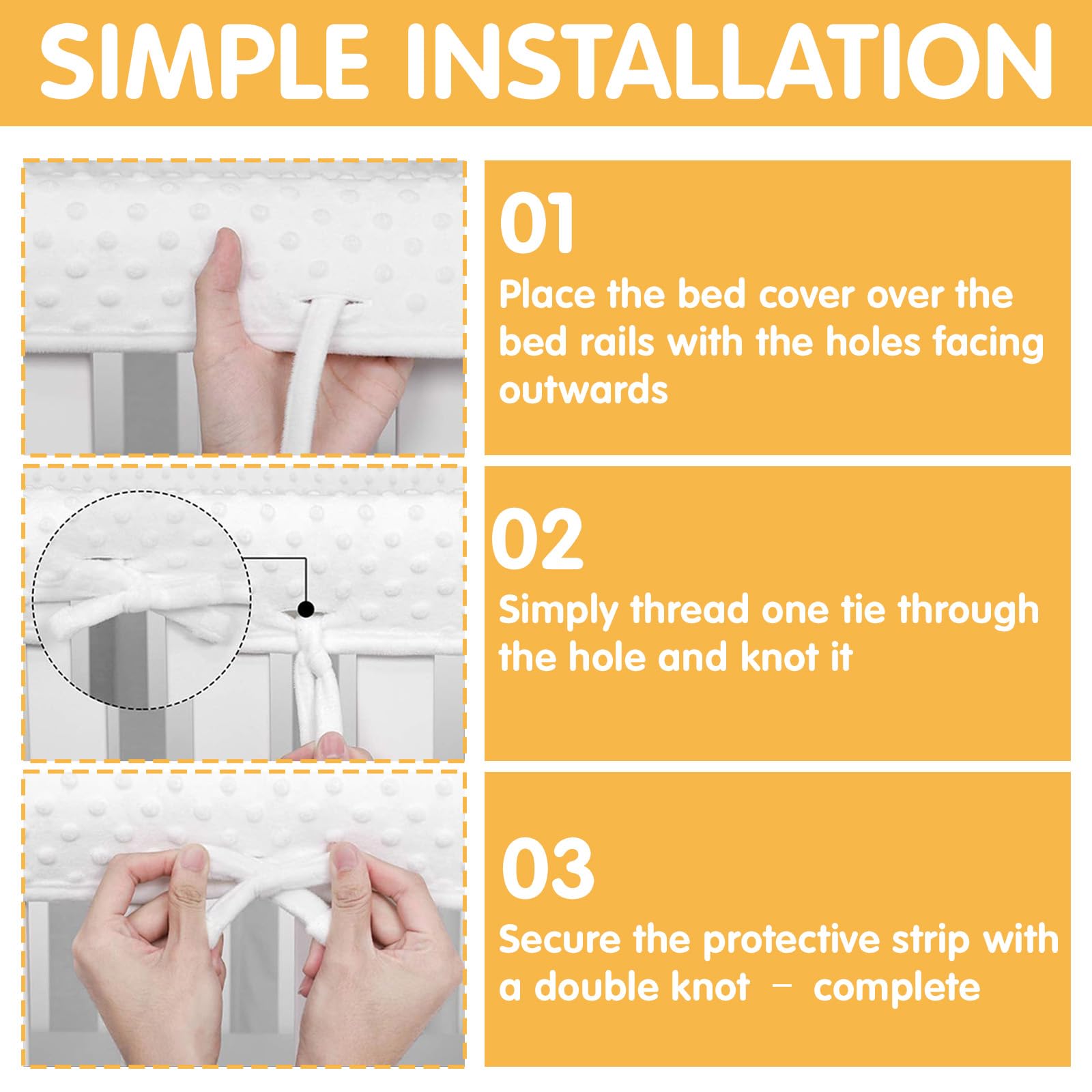 Set di 3 paraspigoli per lettini, protezione per il letto, paraspigoli, protezione universale per gli angoli, protezione dei bordi (bianco)