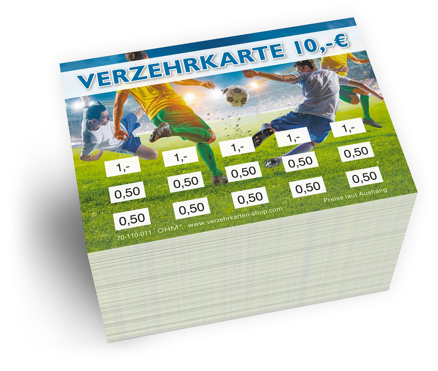 250 Verzehrkarten Fußball Gesamtwert 10 Euro Einzelwerte 0,50/1,-