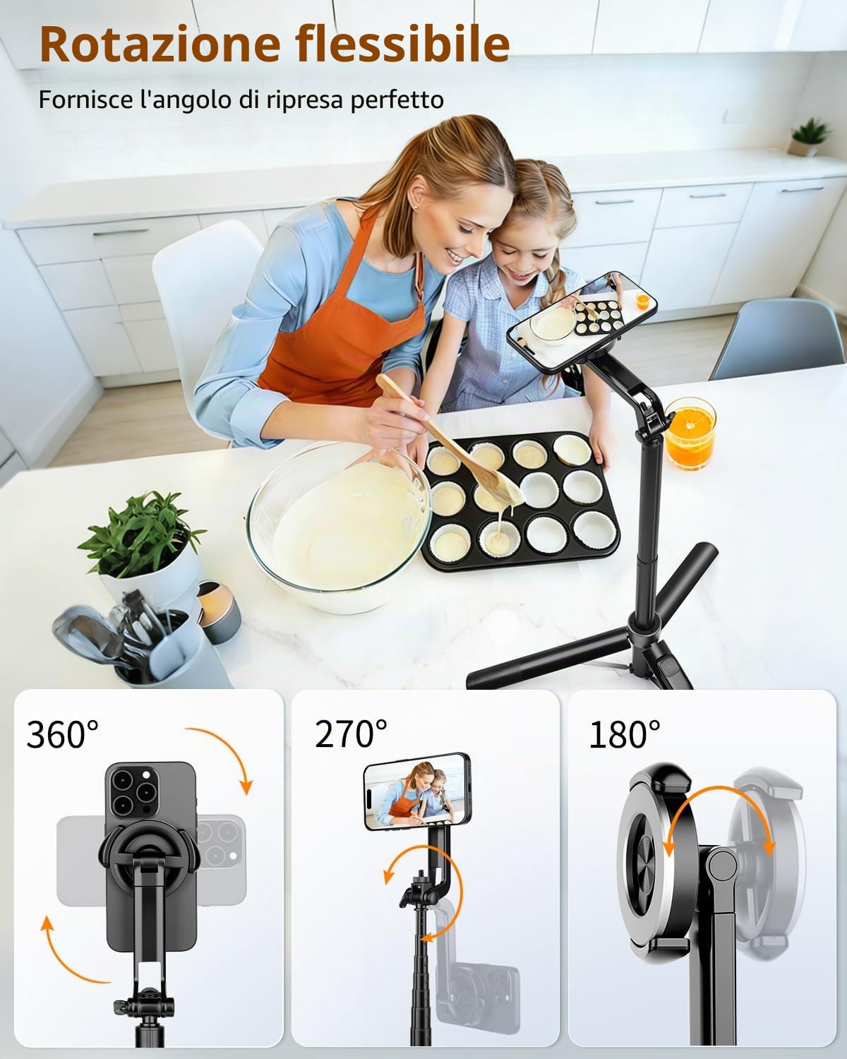 Victiv Magnetico Treppiede Smartphone, 178cm Bastone Selfie Cavalletto per Smartphone, Portatile Treppiedi per Mag-safe con Telecomando, Tripode Cellulare per iPhone 17 16 15 14 13 12 Pro Max