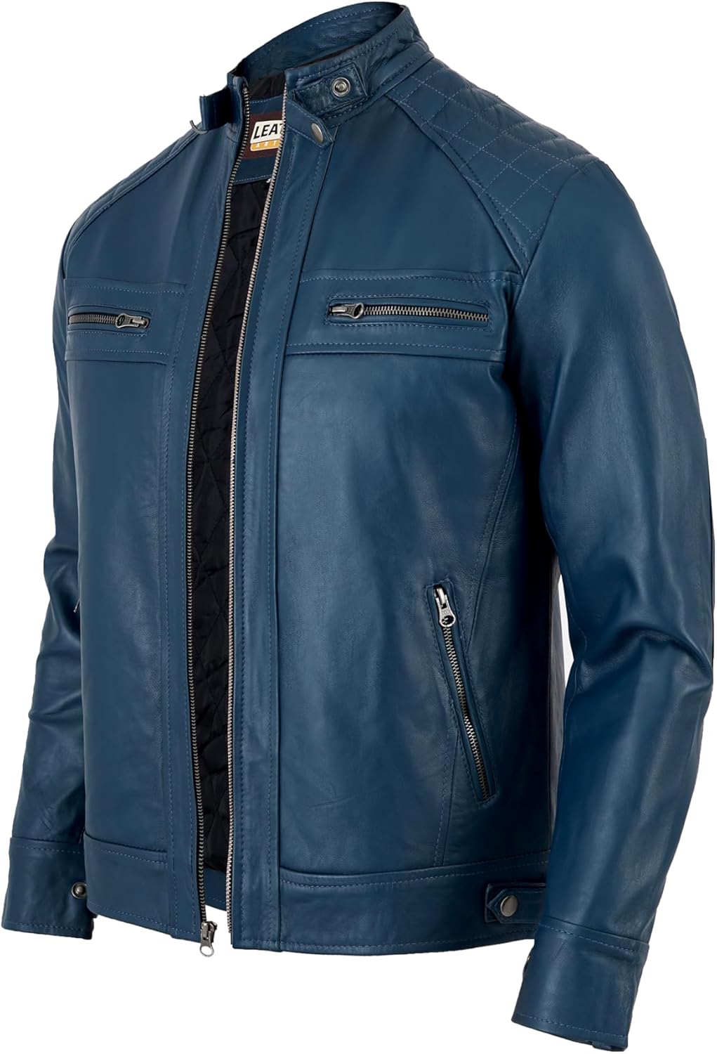 Leather Jacket Men – Genuine Lambskin Café Racer Motorcycle Jacket - Image 2