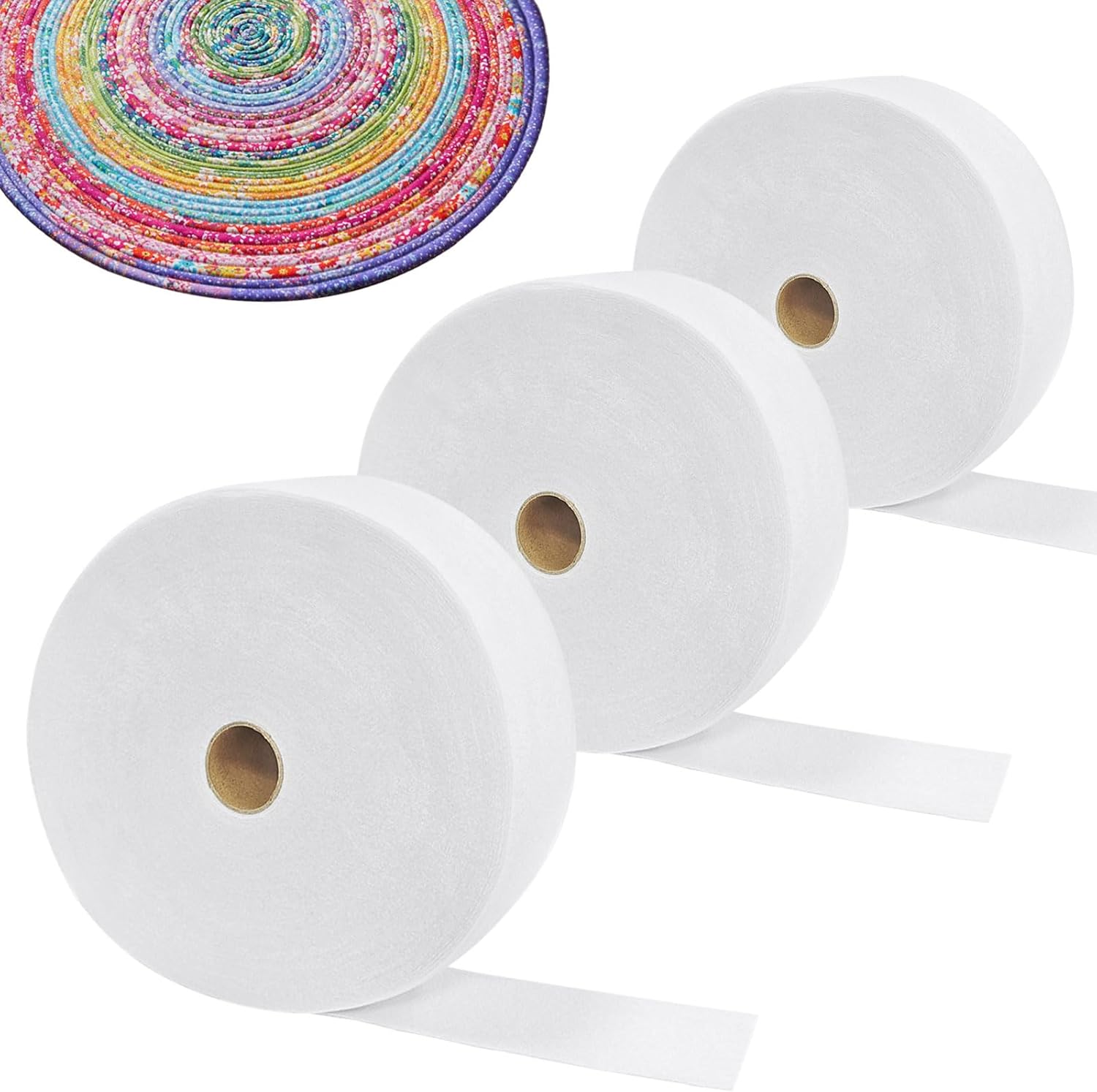 3Rolls of 2 1/2 Batting Strips Jelly for Rugs – 150 Yards Total, Quilt Blend for Jelly Rugs & Throw Rugs, Needle Punched