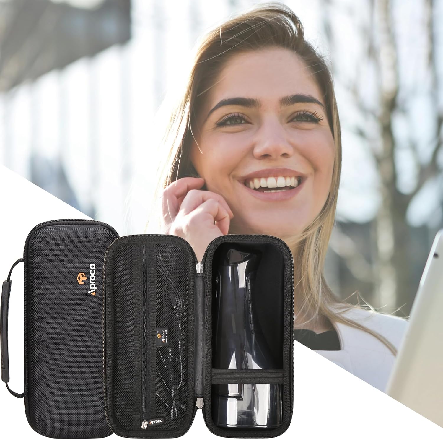 Aproca Case Compatible with COSLUS C20(F5020E) Water Dental Flosser Teeth Pick Cordless Oral Irrigator, Portable Storage Protective Bag for Accessories -Black (Case Only)