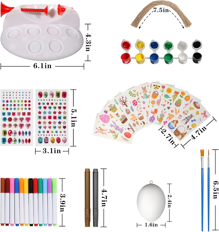 LessMo 36 db Húsvéti Tojás Festéshez Műanyag Díszítő Tojások Festékkel