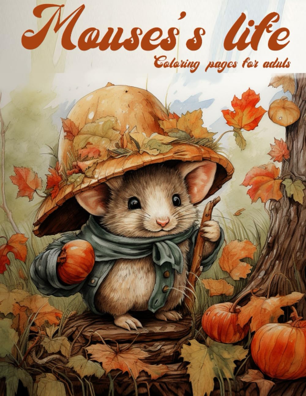 Mouse's Life Coloring Book For Adults, Greyscale Coloring Book: Relaxing Book for stress reliefs