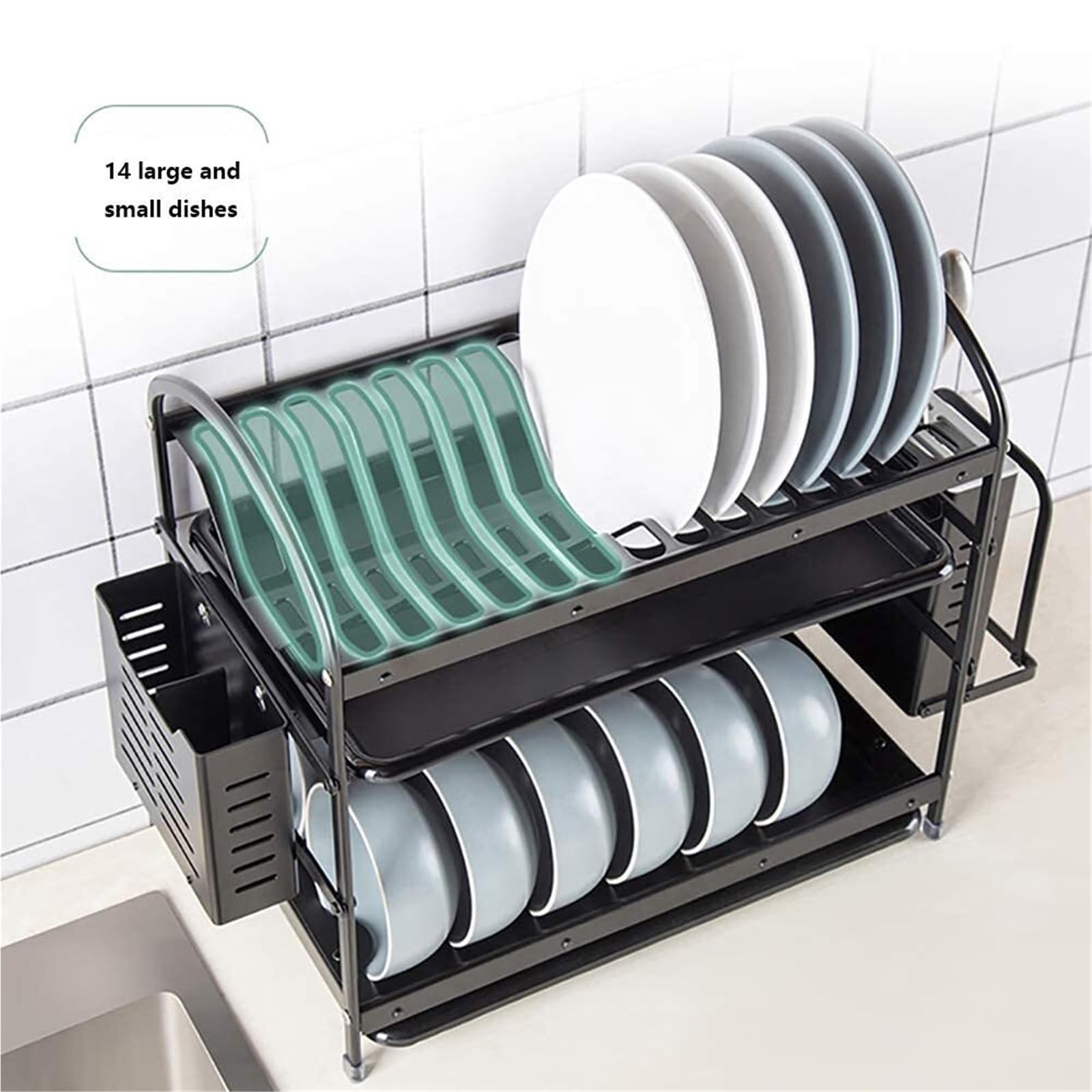 Scolapiatti for piatti a 2 livelli for bancone della cucina scolapiatti