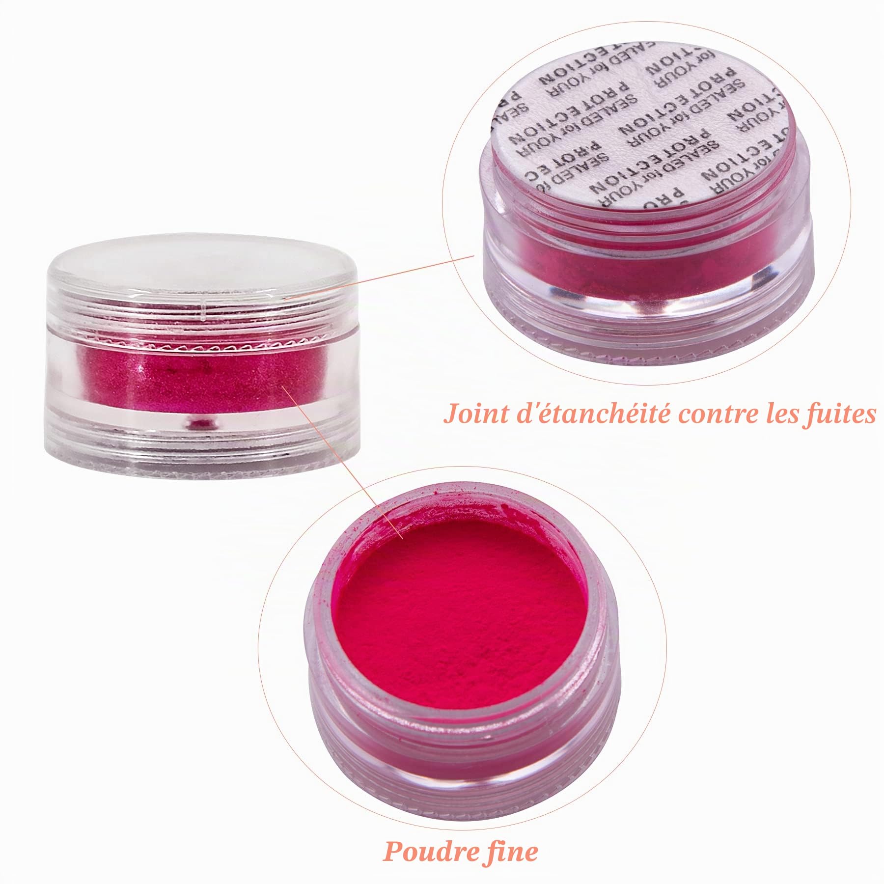 Duufin 36 Couleurs Poudre à Ongles Pigment Iridescent Fluorescent Nail Powder