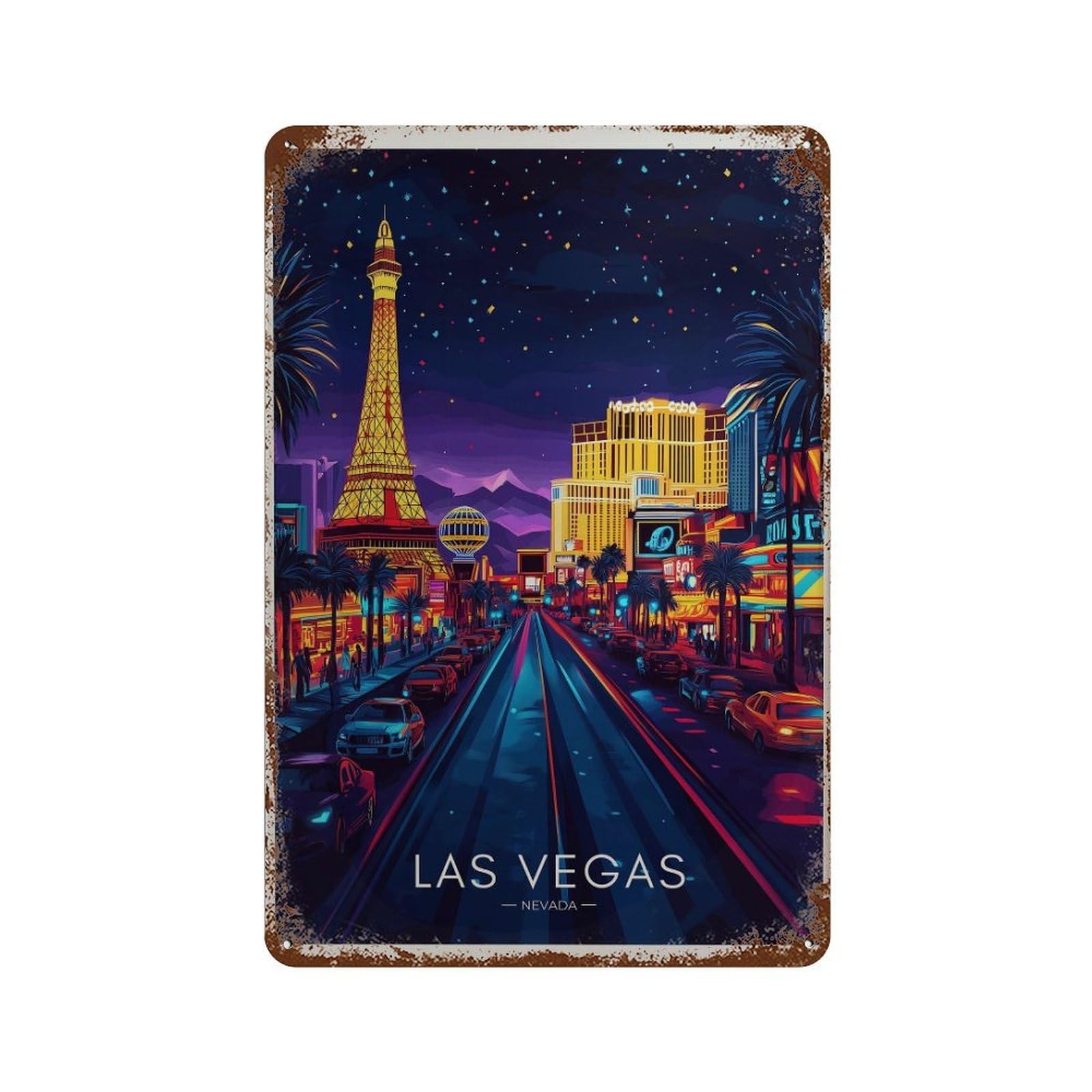 xiaoxiaoshen Las Vegas Travel Nevada Wall Decor Art Metal Tin Poster Modern Home Decor Art Home Bar Shop Decorations Vintage Sign 30x20cm