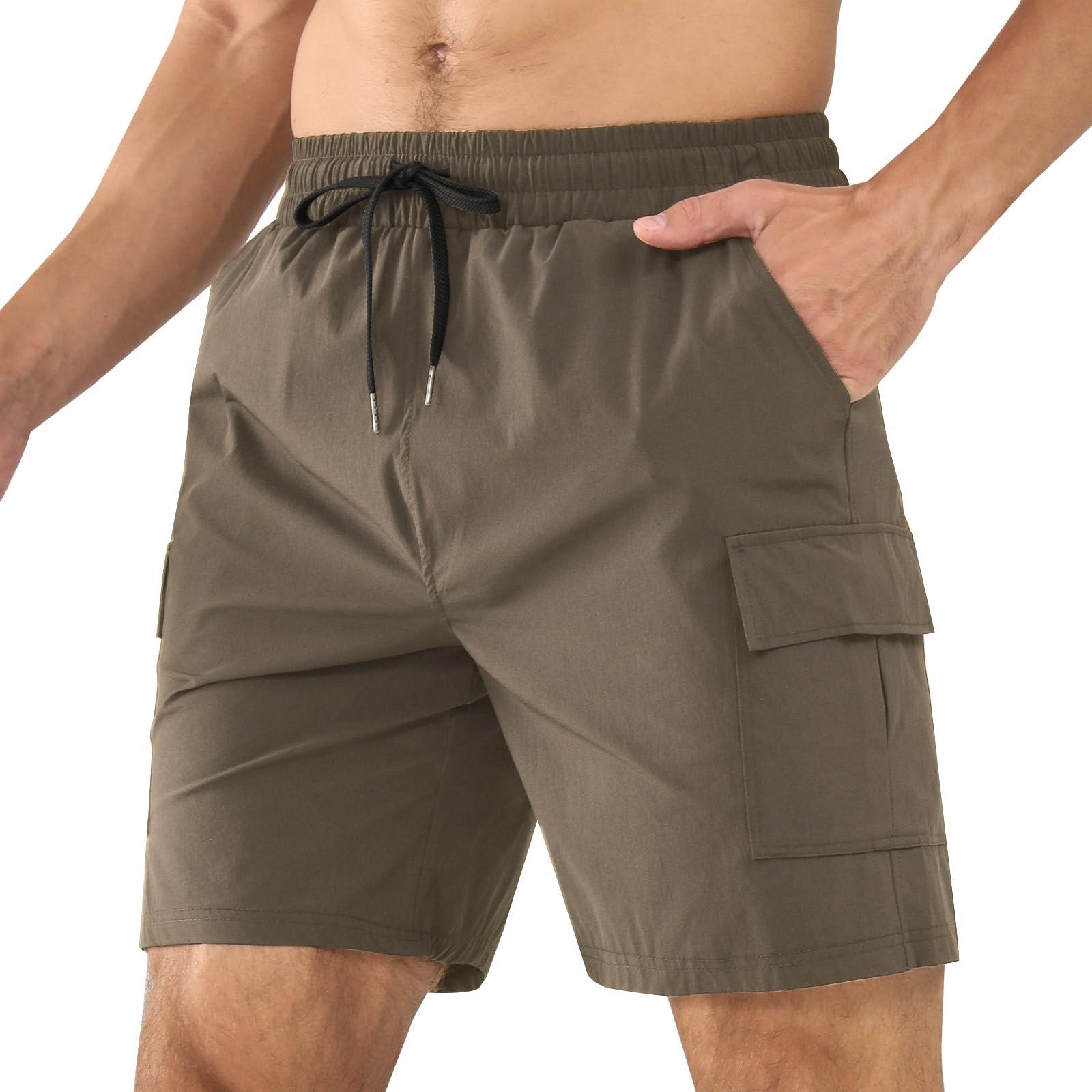Superora Cargo Shorts Transpirables de Secado Rápido Elásticos Corte Relajado para Deporte