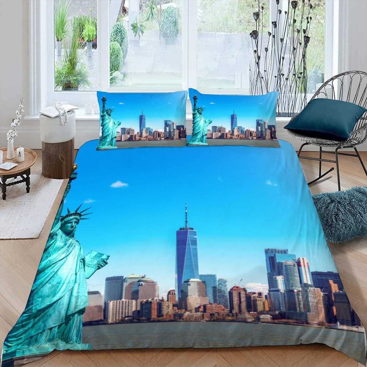 Housse de couette New York 3D pour chambre d'adolescent look urbain moderne