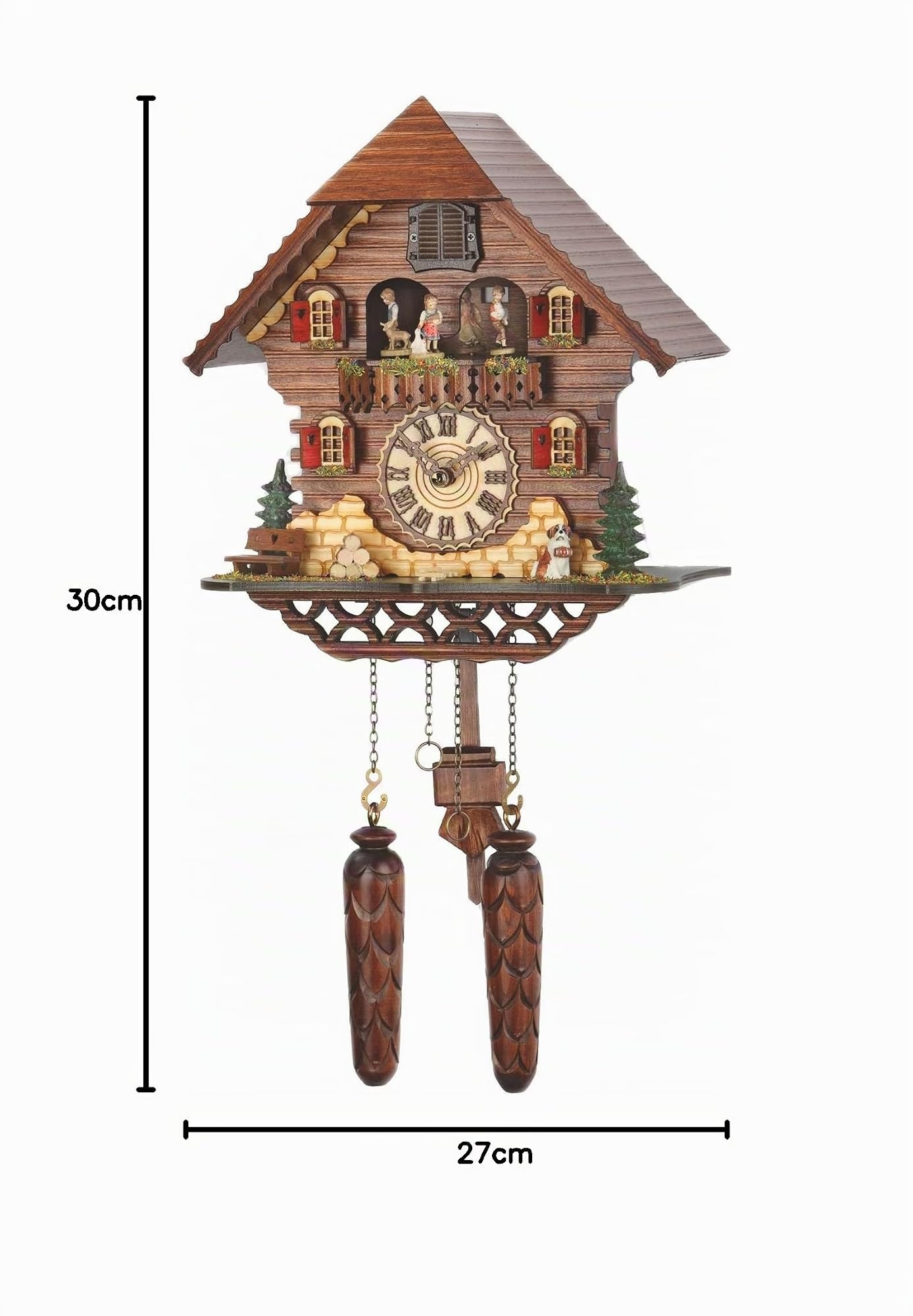 Trenkle Quarz Kuckucksuhr Schwarzwaldhaus mit Musik, drehende Tänzer TU 469 QMT HZZG