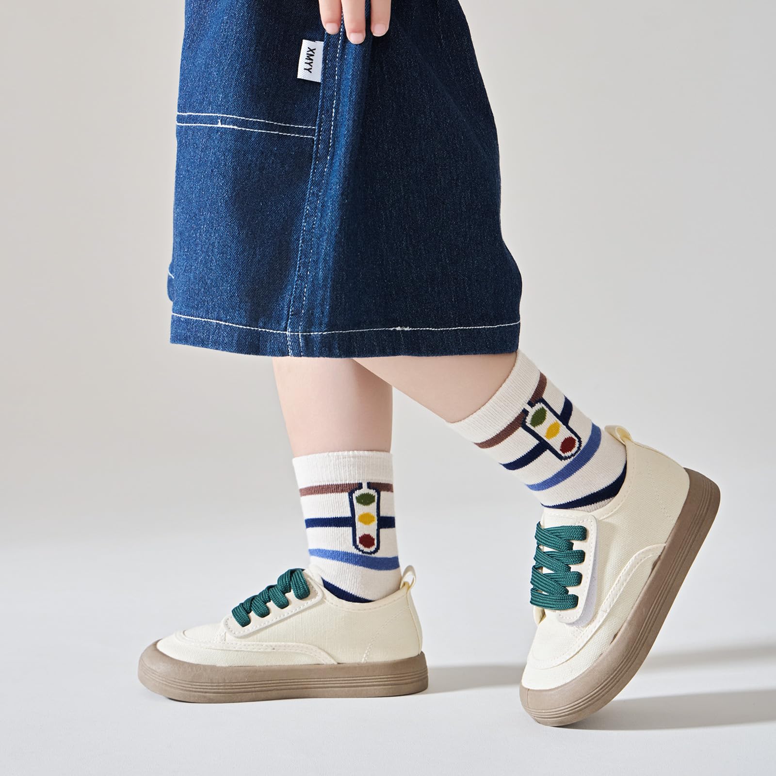 10er Set Lustige Cartoon-Kindersocken aus Baumwolle - Unisex Baby & Kleinkinder Socken für Jungen und Mädchen, Atmungsaktiv Jahreszeitübergreifend mit Comic-Motiven