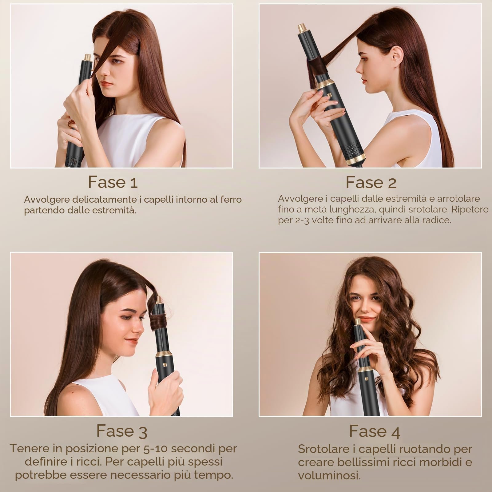UKLISS Set Styler Per Capelli 5 IN 1 – Airstyler Air Curlers Asciugacapelli 5 IN 1 Con Asciugacapelli A Spazzola Rotonda, Spazzola Ad Aria Calda Per Arricciacapelli, Asciugatura, Volume, Ricci