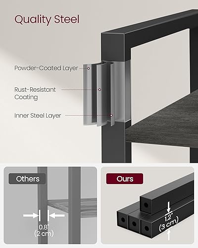 Miniatura 26 de VASAGLE Estantería de 6 niveles, estantería con marco de acero, estante para libros para sala de estar, oficina en casa, estudio, 11.8 x 26 x 73.2