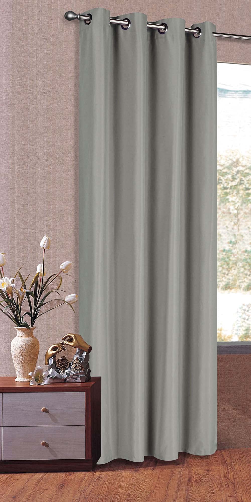 Gardinenbox Curtain Scarf Loops Opaque Microsatin Translucent Ruffle Tape Plain Matte Light Grey H x W 245 x 140 cm