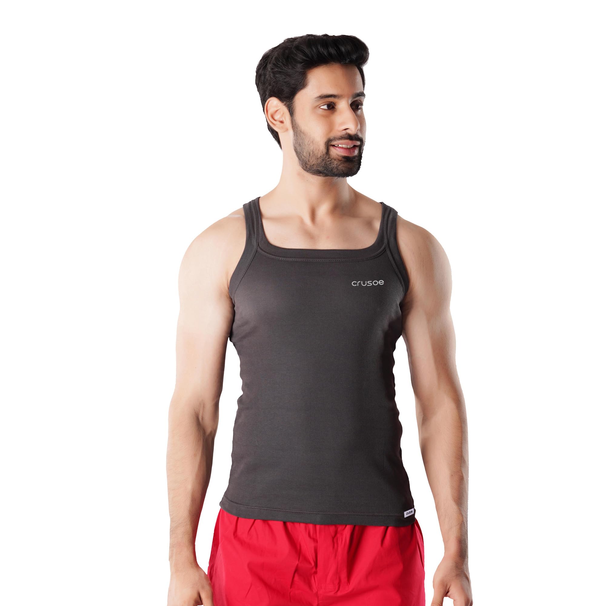 crusoe Men's Super Soft Combed Cotton Vest Undershirt - Spirit Tee - Pack of 1 - Breathable, Comfortable, Everyday Wear-picture-31