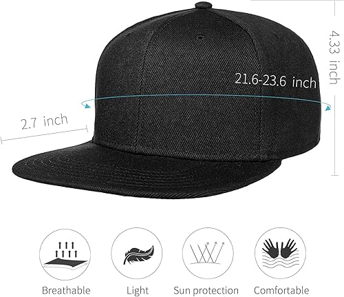 Miniatura 6 de Negi Snapback Hats for Men Black hat Flat Bill Men Blank Hats Trucker Cool lids Flat