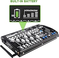 Vista 2 de Battery DMX Controller Wireless with MIDI, DMX Board 512 Light Controller for Dj Lights, Dmx512 Lighting Console 192ch with Built-in Battery for