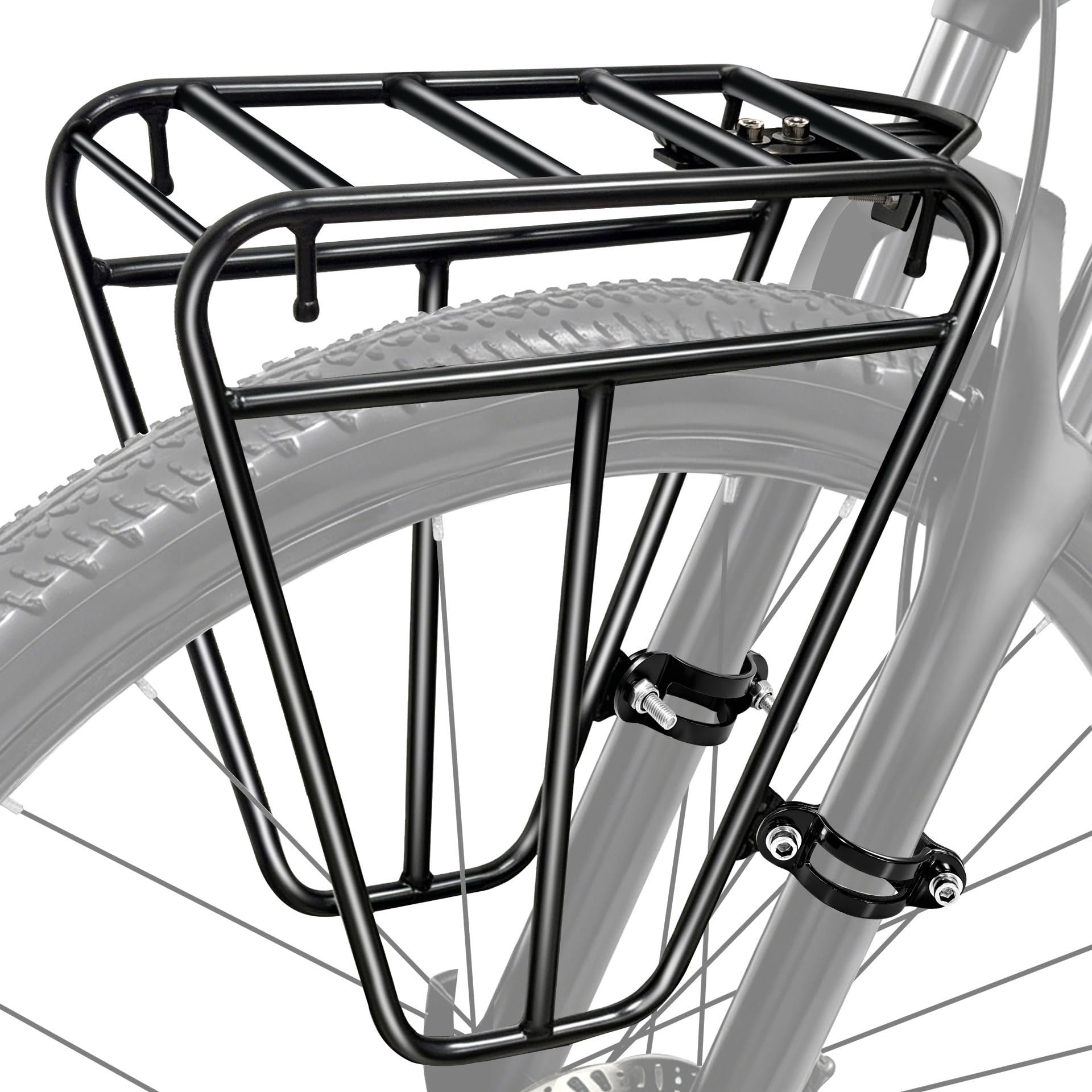 Mimoke Porte-bagages arrière pour tige de selle, porte-bagages en acier jusqu'à 25 kg, avec supports latéraux, pince réglable de 33 à 42 mm, pour vélo de ville, vélo de trekking, vélo électrique